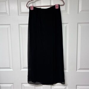 NWOT Express long evening skirt. Silk look Polyester. Black. Size 9/10.